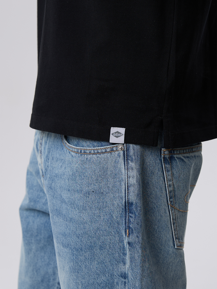 Мужское поло с коротким рукавом прямого кроя 