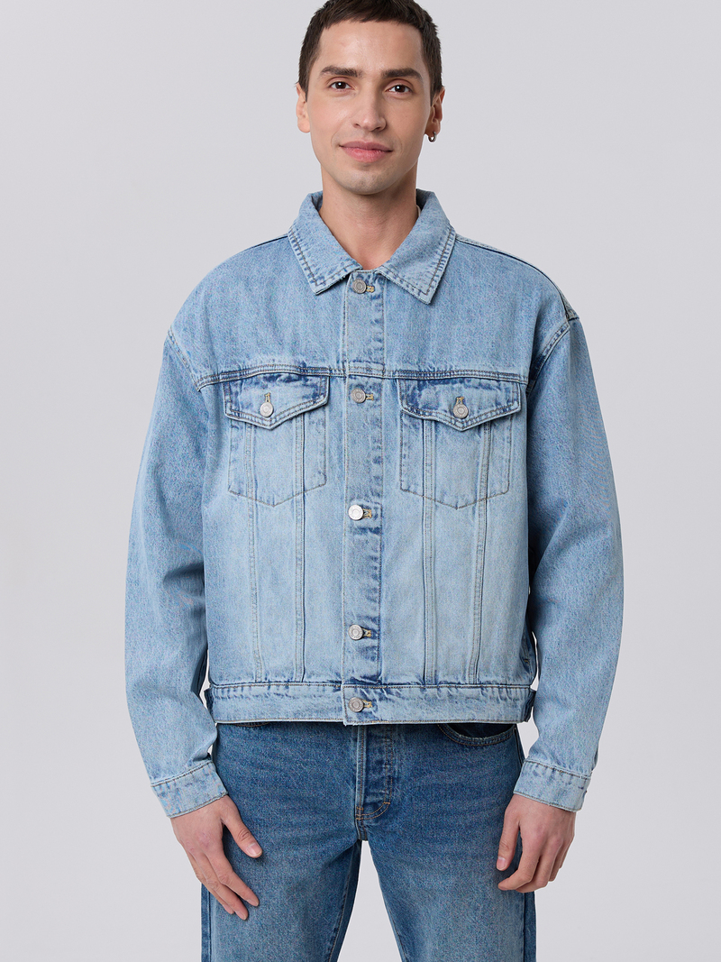 Мужская куртка джинсовая свободного кроя КЭЛВИН (CALVIN)