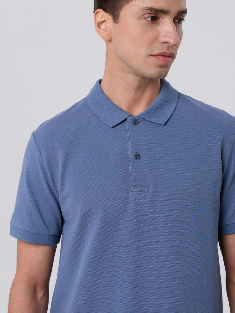 Мужское поло с коротким рукавом прямого кроя 